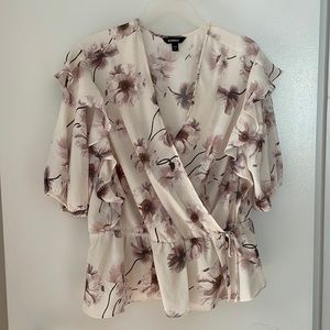 Express Peplum Floral Blouse
